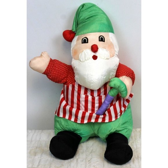 International Silver Co 17" Workshop Santa Claus Christmas Parachute Nylon Plush - Picture 1 of 9